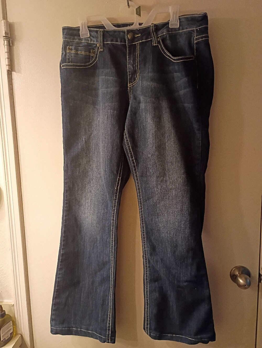Love Indigo Premium Jeans Womens 14 Blue Dar Wash Embroidered Embellished